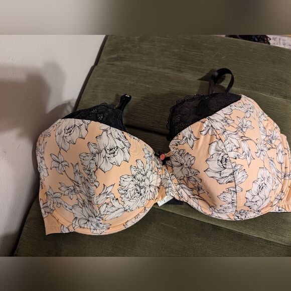 Cacique Lane Bryant Bra 42G lightly lined French Balconette floral - Picture 10 of 12